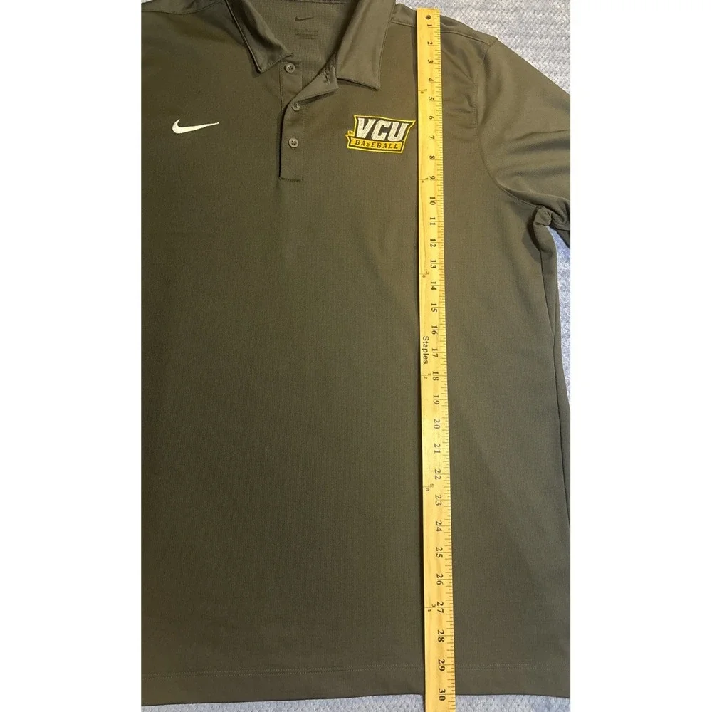 Nike Men's Short Sleeve Polo Shirt VCU Baseball Logo Black Size XL